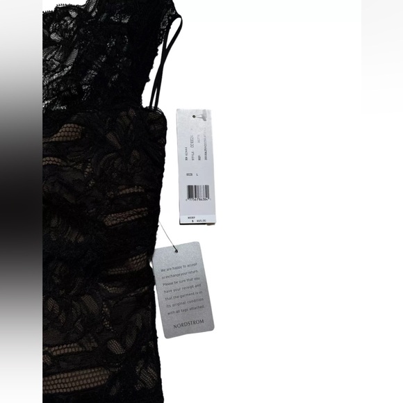 Nicole Miller Illusion Yoke Lace Sheath Dress Worn by Grace Sz L Black - Picture 10 of 12